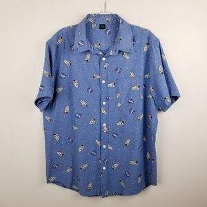 NASA Space Button Front Shirt size XL